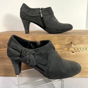 Laura Ashley BARDOT Heeled Ankle Booties Leather Womens 8.5 Coquette Chic Boots